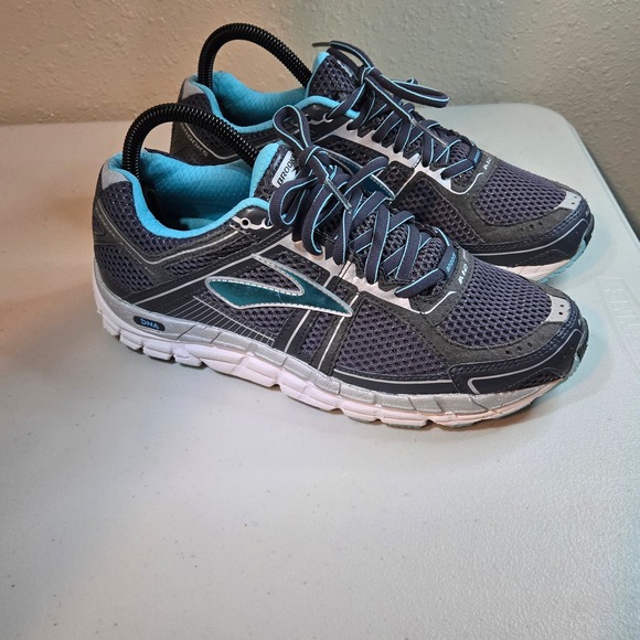 Brooks Addiction 12 Gray Blue Athletic Running Shoes Women's Size 8.5 B Sneakers - Picture 2 of 8